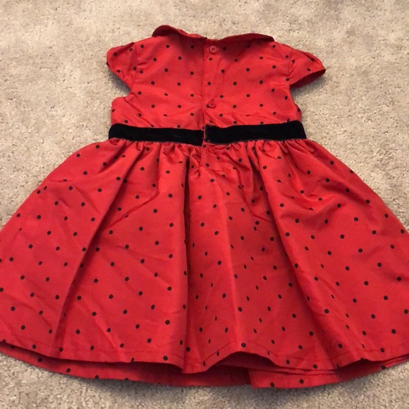 Red and black polka dot dress with tulle Sz 9mos - Picture 3 of 5